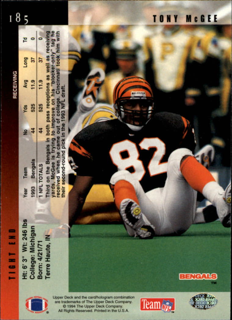 1994 Upper Deck Football "Main Set" Cards #1 to #200 Rookies and Veterans - Picture 372 of 402