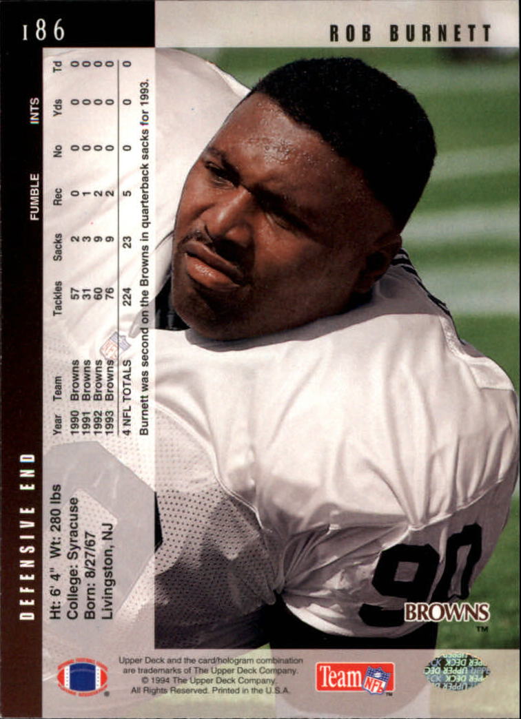 1994 Upper Deck Football "Main Set" Cards #1 to #200 Rookies and Veterans - Picture 374 of 402