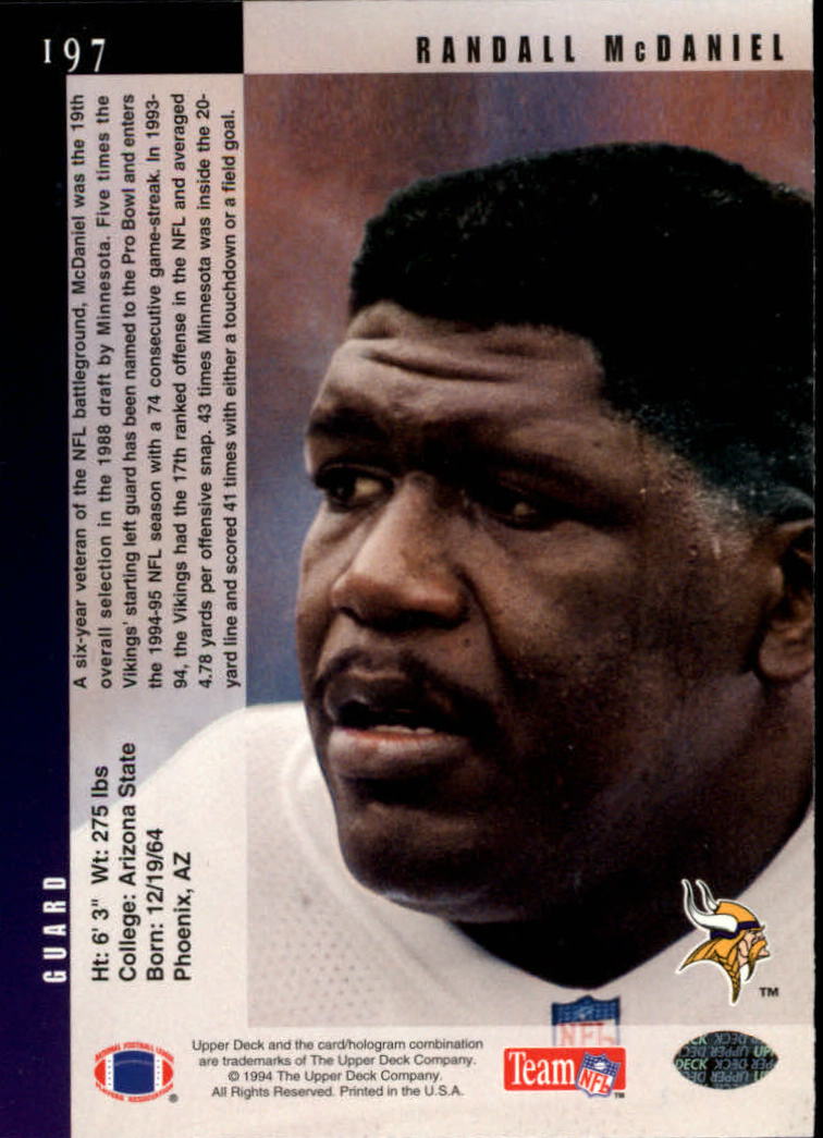 1994 Upper Deck Football "Main Set" Cards #1 to #200 Rookies and Veterans - Picture 396 of 402
