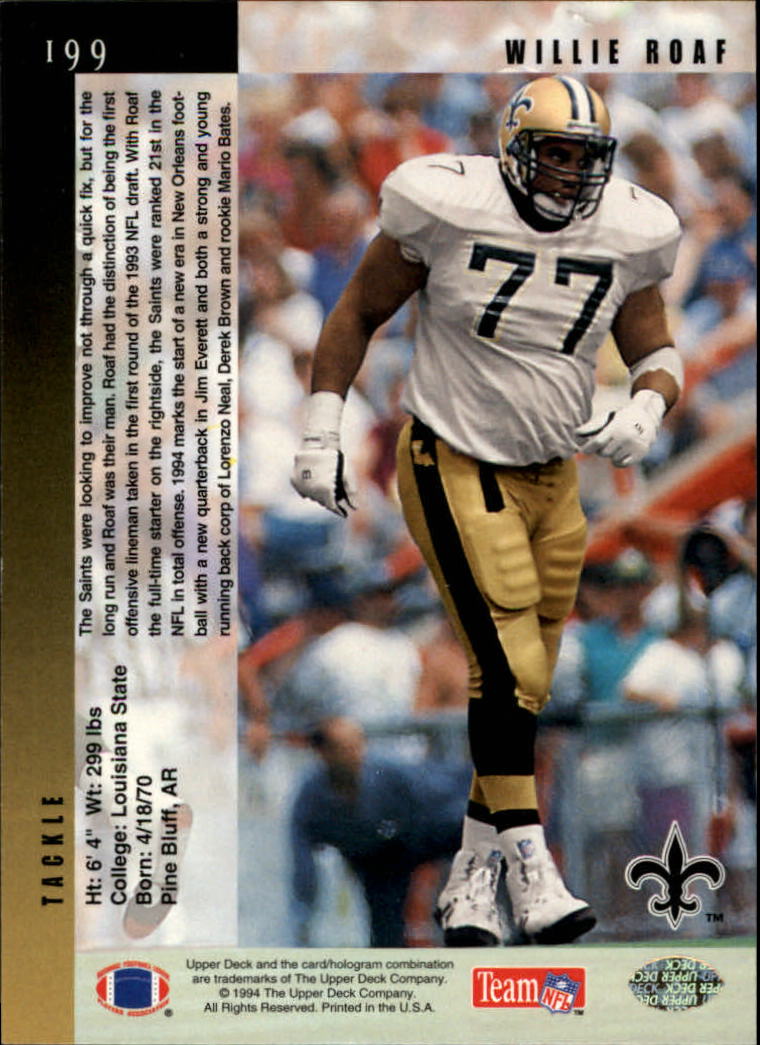 1994 Upper Deck Football "Main Set" Cards #1 to #200 Rookies and Veterans - Picture 400 of 402