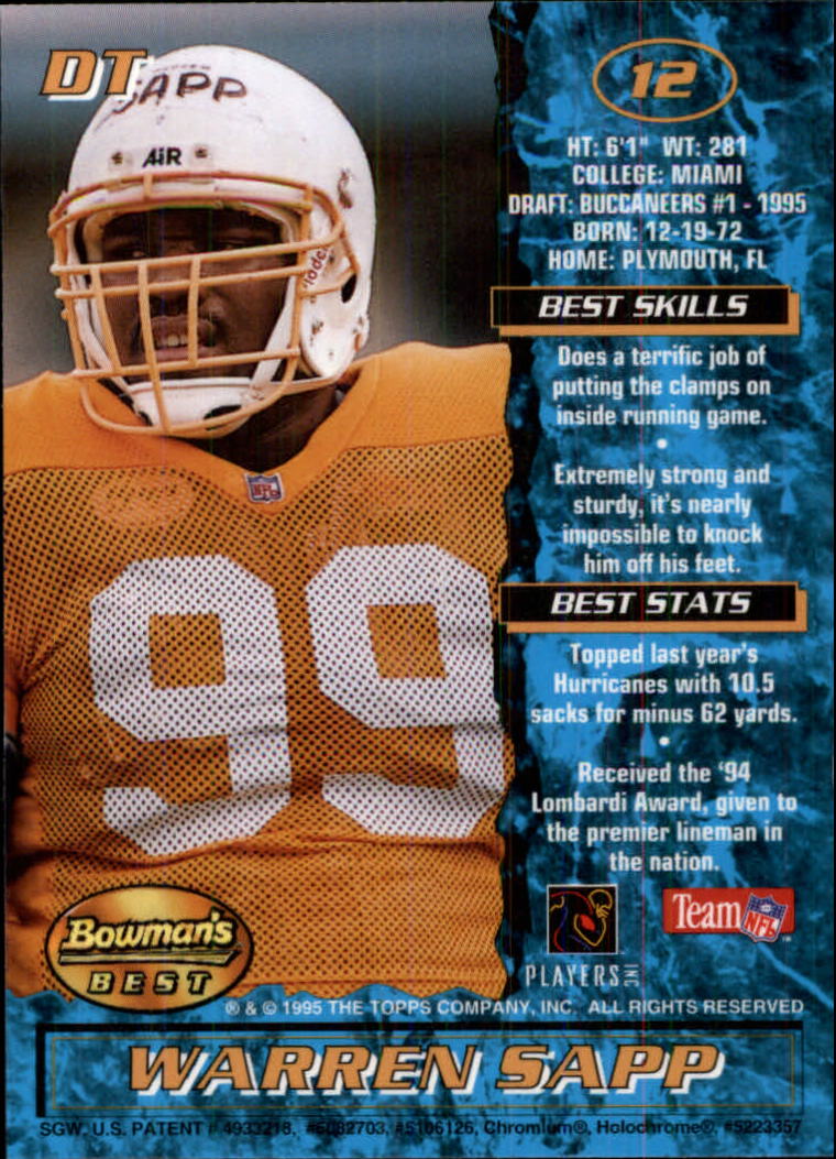1995 Bowman's Best Football Main Set, Inserts and Refractors Cards - Picture 11 of 111