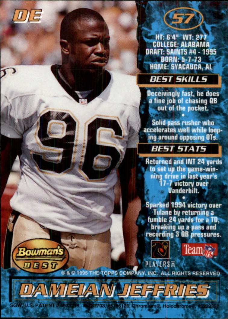 1995 Bowman's Best Football Main Set, Inserts and Refractors Cards - Picture 27 of 111