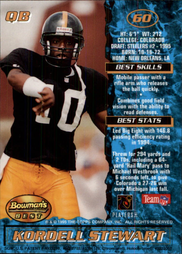 1995 Bowman's Best Football Main Set, Inserts and Refractors Cards - Picture 29 of 111