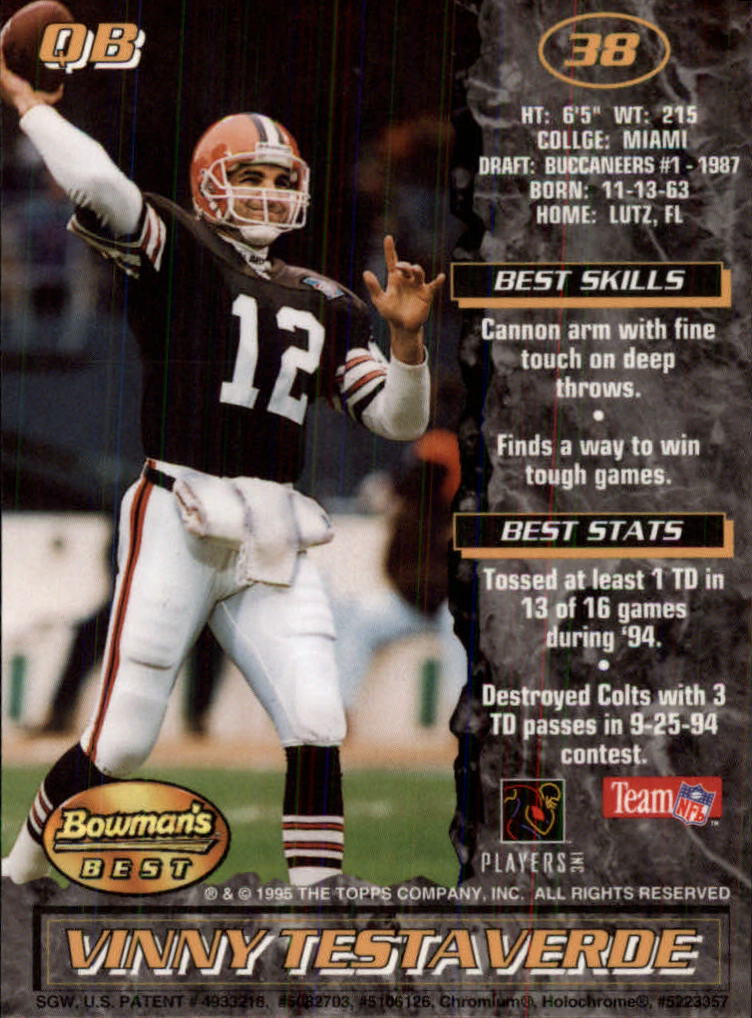 1995 Bowman's Best Football Main Set, Inserts and Refractors Cards - Picture 63 of 111