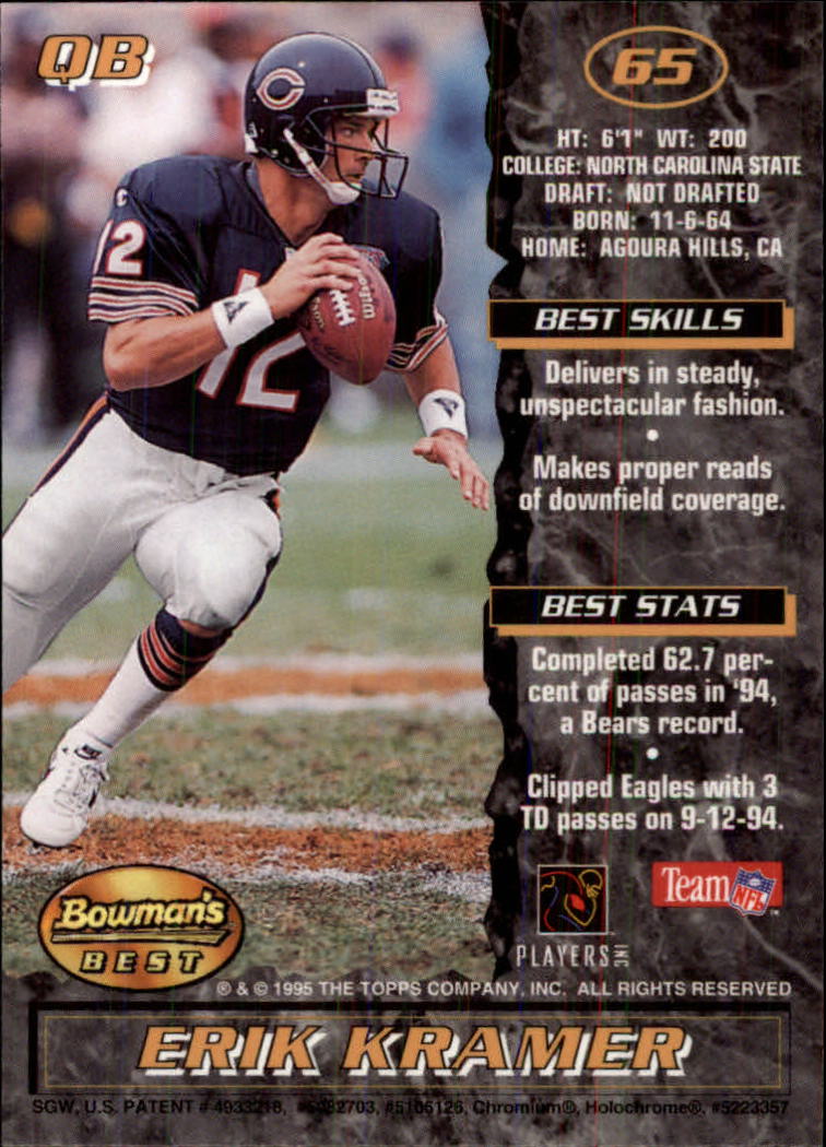 1995 Bowman's Best Football Main Set, Inserts and Refractors Cards - Picture 71 of 111