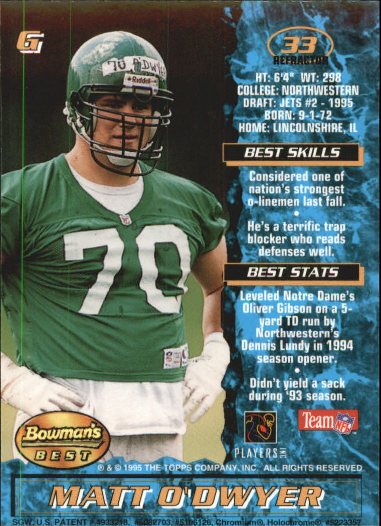 1995 Bowman's Best Football Main Set, Inserts and Refractors Cards - Picture 99 of 111