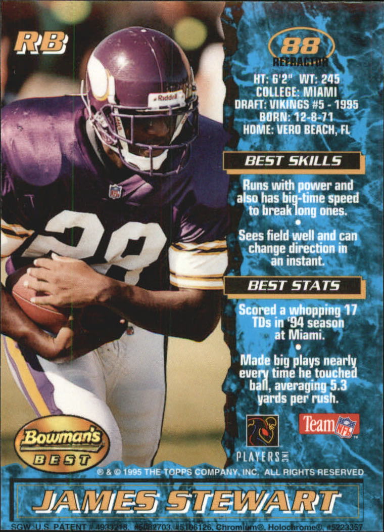 1995 Bowman's Best Football Main Set, Inserts and Refractors Cards - Picture 105 of 111