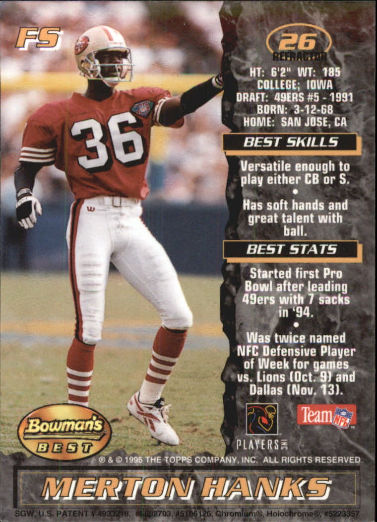 1995 Bowman's Best Football Main Set, Inserts and Refractors Cards - Picture 111 of 111