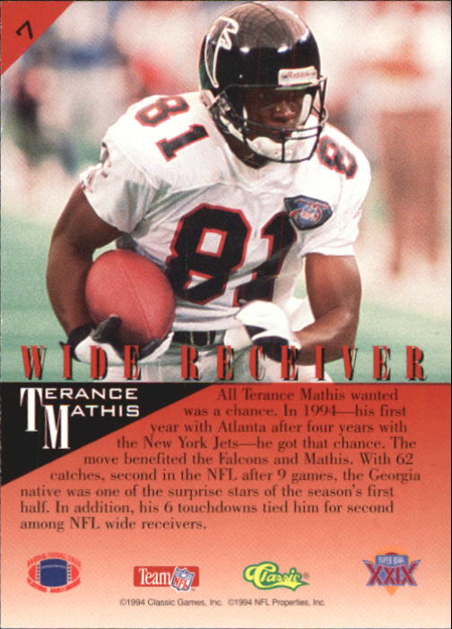 1995 Classic NFL Experience Football Card Pick