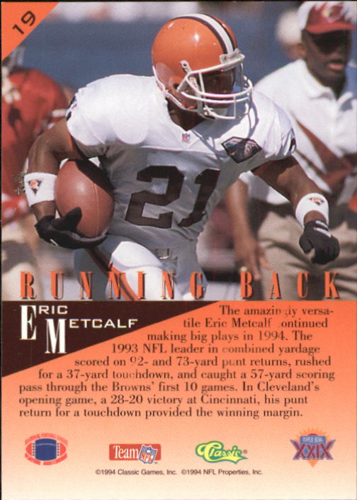 1995 Classic NFL Experience Football Card Pick