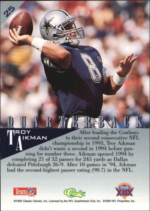 1995 Classic NFL Experience Football Card Pick