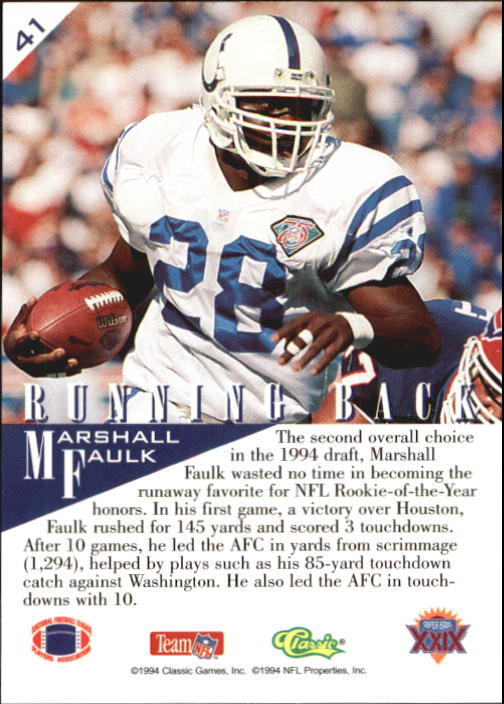 1995 Classic NFL Experience Football Card Pick