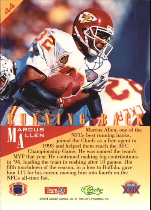 1995 Classic NFL Experience Football Card Pick