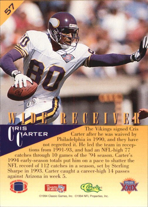 1995 Classic NFL Experience Football Card Pick