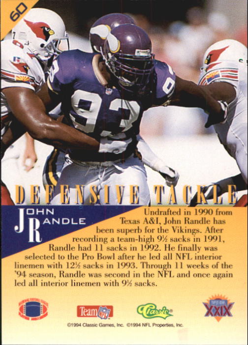 1995 Classic NFL Experience Football Card Pick