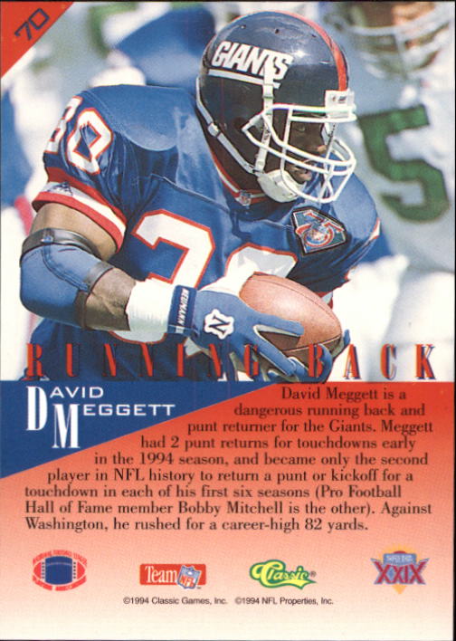 1995 Classic NFL Experience Football Card Pick