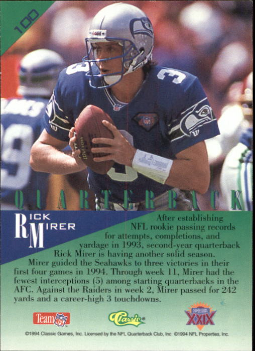 1995 Classic NFL Experience Football Card Pick