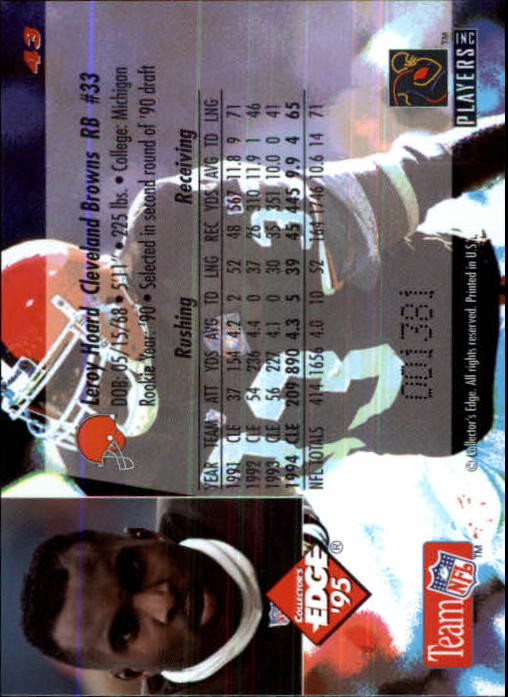 1995 Collector's Edge Black Label Football Card Pick