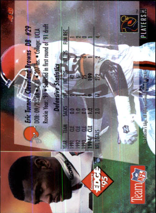 B1003- 1995 Collector's Edge Black Label FB Cards -You Pick- 15+ FREE US SHIP