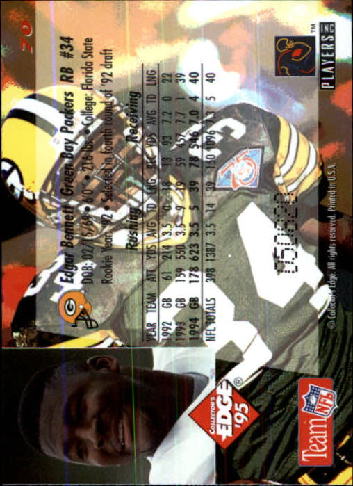 1995 Collector's Edge Black Label Football Card Pick