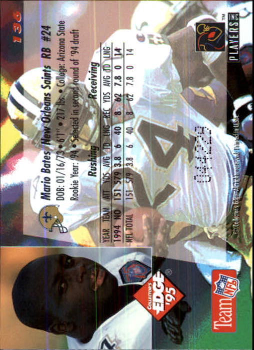 B1003- 1995 Collector's Edge Black Label FB Cards -You Pick- 15+ FREE US SHIP