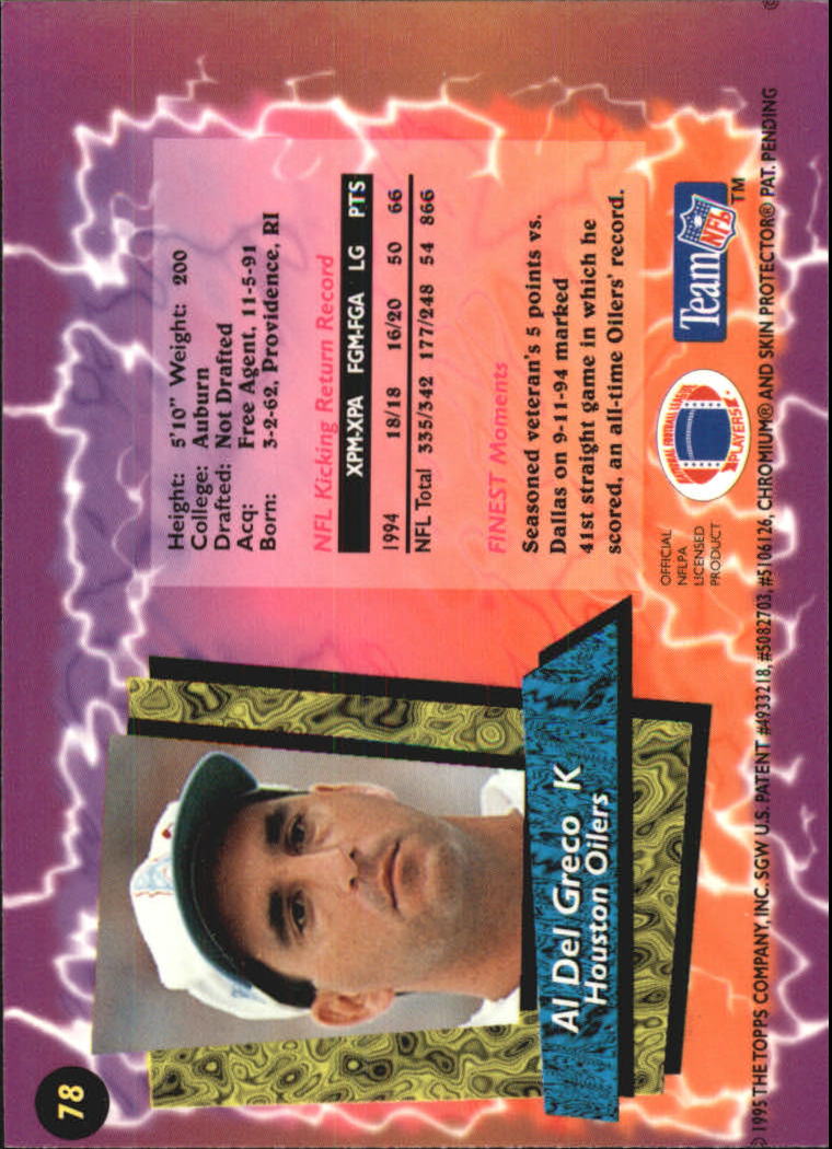 1995 Finest Football "Insert and Refractors" Cards - Bild 7 von 25