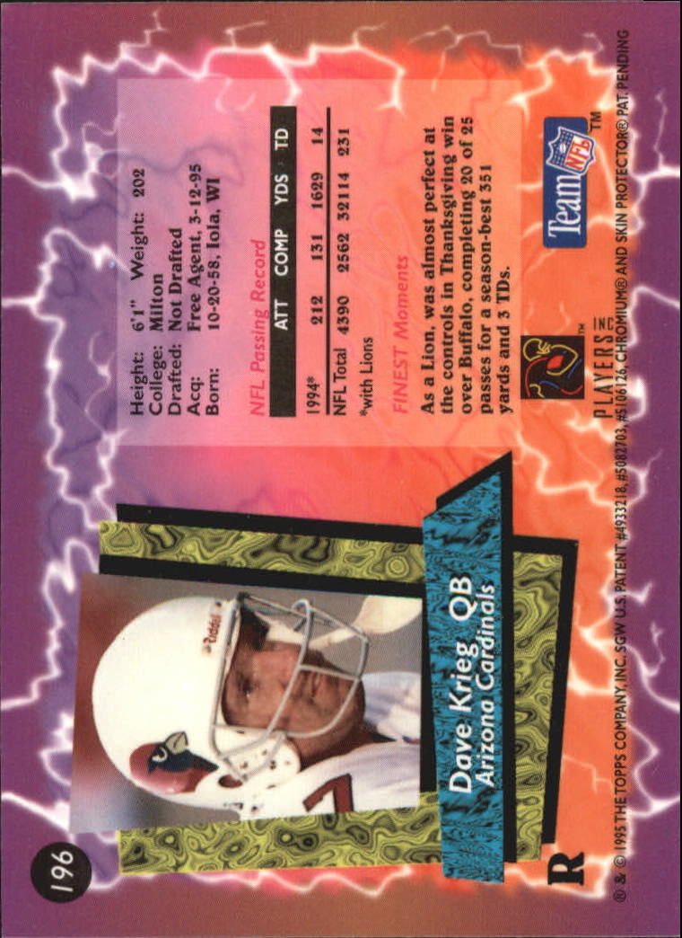 1995 Finest Football "Insert and Refractors" Cards - Bild 17 von 25