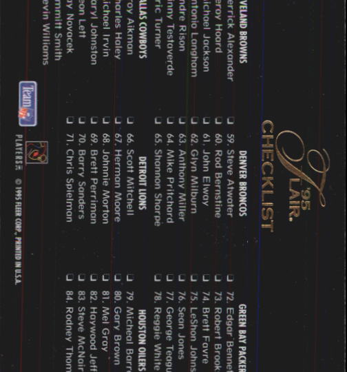 B1032- 1995 Flair FB Cards 1-220 +Rookies +Inserts -You Pick- 15+ FREE US SHIP - Picture 411 of 431