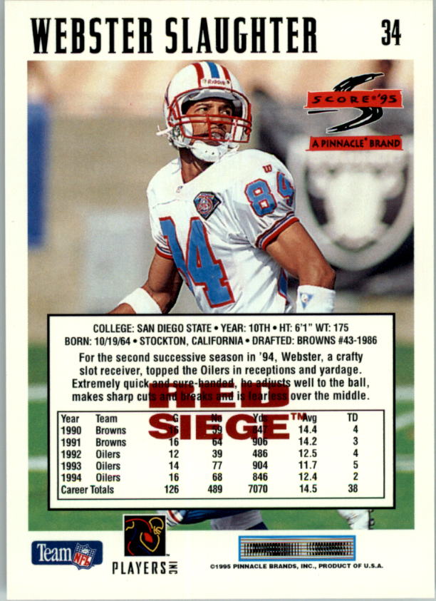 Tarjetas paralelas 1995 Score Football "Red Siege Artist's Proofs" - Imagen 5 de 29