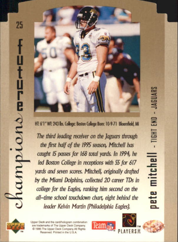 1995 SP Championship Football "Die Cuts" Parallel Cards - Picture 9 of 72