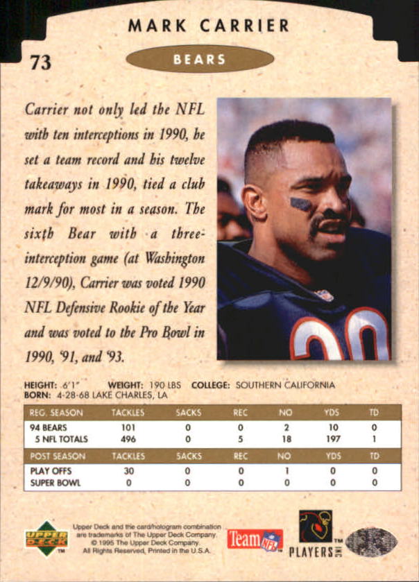1995 SP Championship Football "Die Cuts" Parallel Cards - Picture 27 of 72
