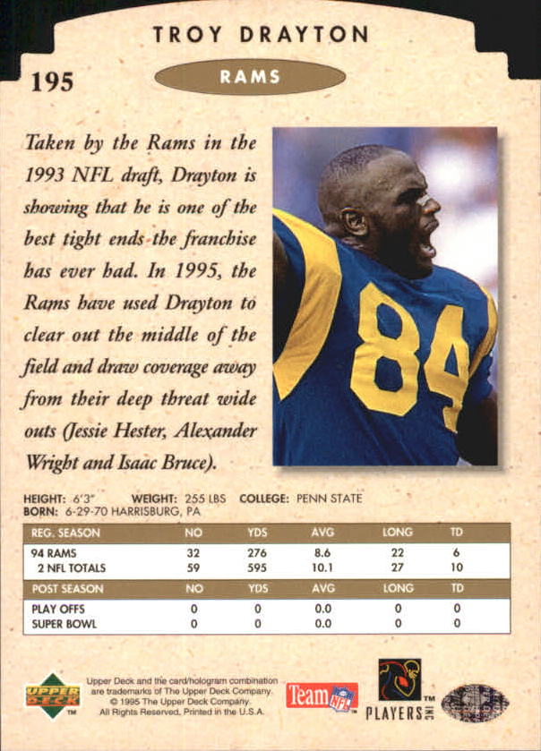 1995 SP Championship Football "Die Cuts" Parallel Cards - Picture 61 of 72