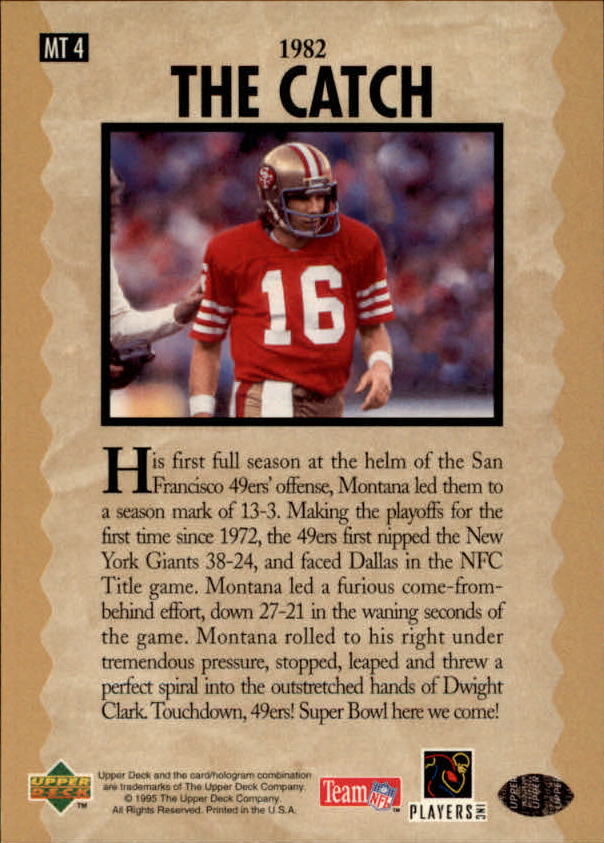 "Tarjetas de inserción de fútbol ""Joe Montana Trilogy"" de Upper Deck Upper - Imagen 9 de 47