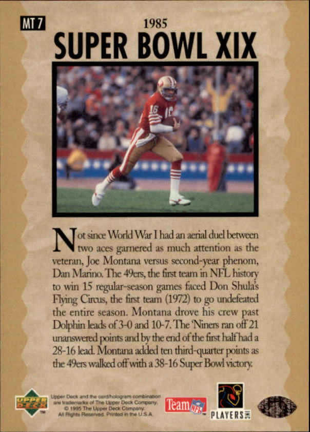 "Tarjetas de inserción de fútbol ""Joe Montana Trilogy"" de Upper Deck Upper - Imagen 15 de 47