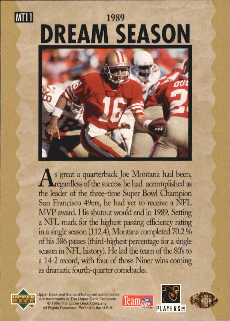 "Tarjetas de inserción de fútbol ""Joe Montana Trilogy"" de Upper Deck Upper - Imagen 23 de 47