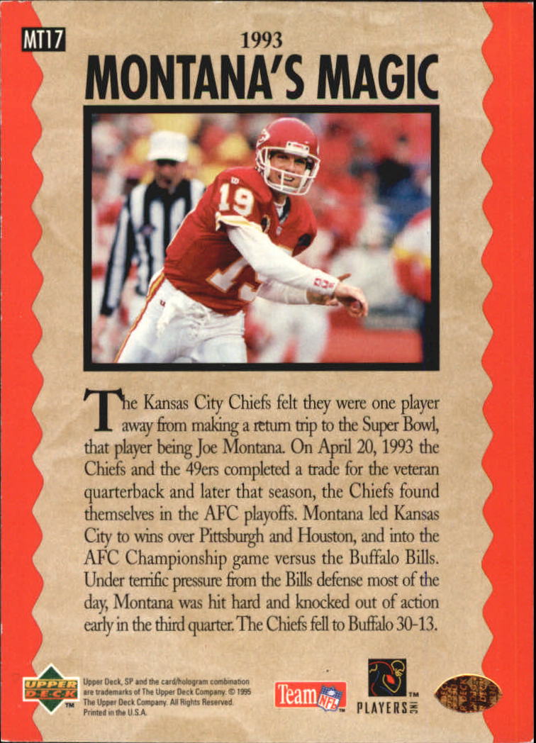 "Tarjetas de inserción de fútbol ""Joe Montana Trilogy"" de Upper Deck Upper - Imagen 35 de 47