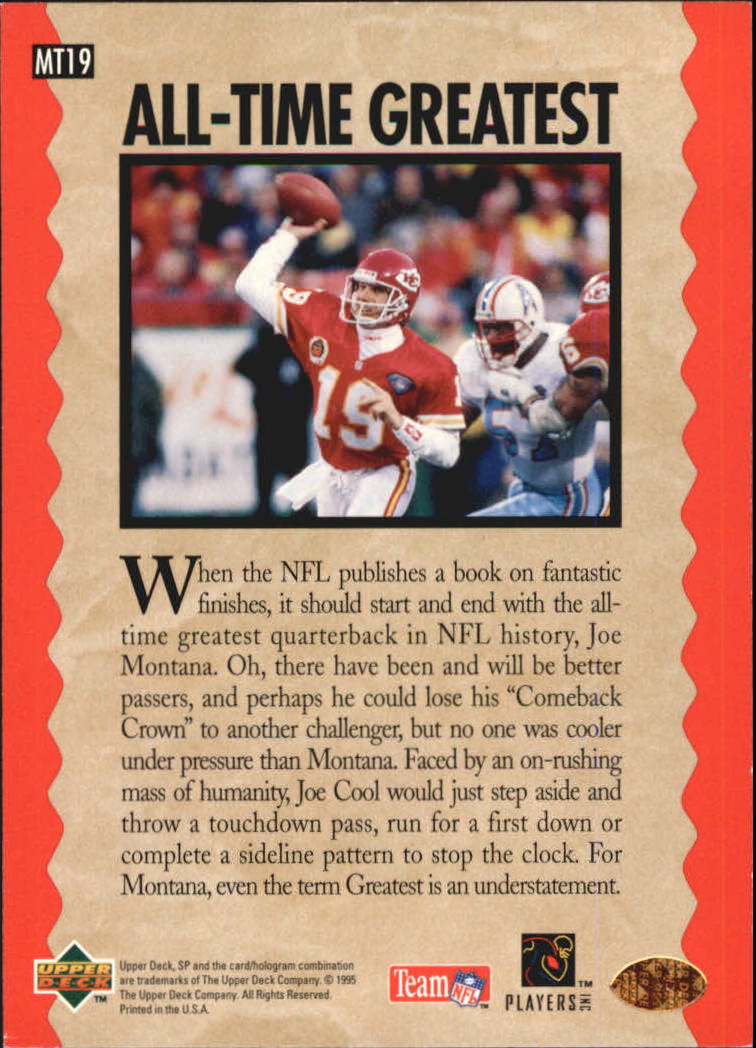 "Tarjetas de inserción de fútbol ""Joe Montana Trilogy"" de Upper Deck Upper - Imagen 39 de 47