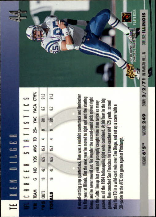 1996 Donruss Football "Main Set" Cards #1 to #240