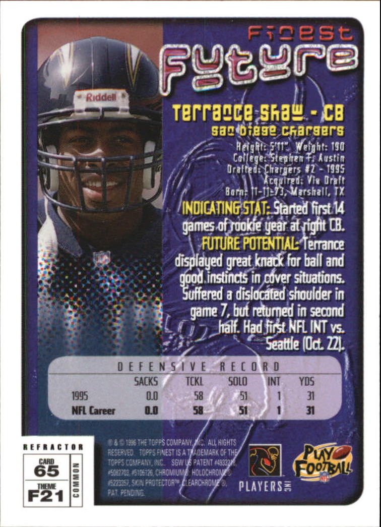 1996 Finest Football "Refractors" Parallel Cards - Picture 13 of 59