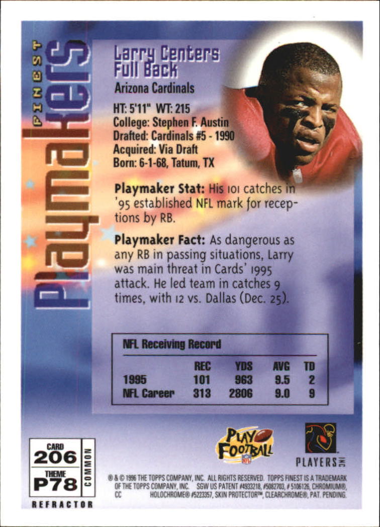 1996 Finest Football "Refractors" Parallel Cards - Picture 25 of 59