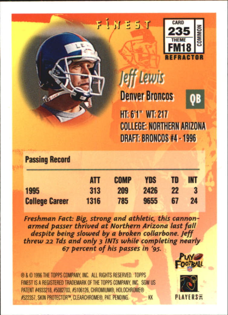 1996 Finest Football "Refractors" Parallel Cards - Picture 31 of 59