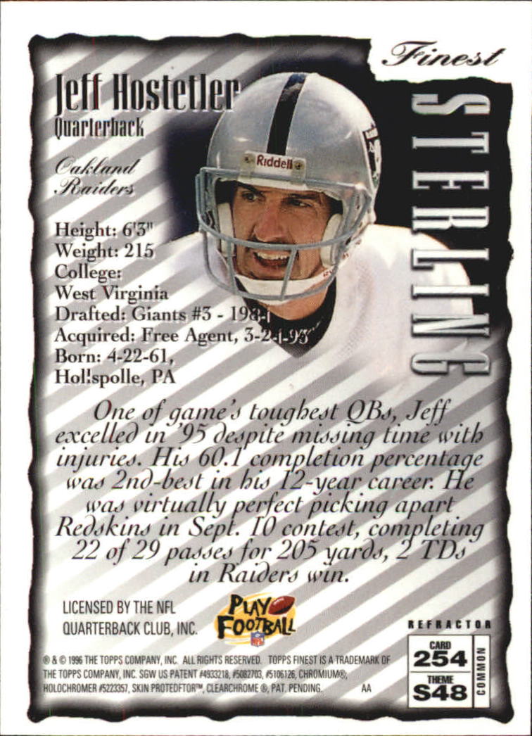 1996 Finest Football "Refractors" Parallel Cards - Picture 35 of 59