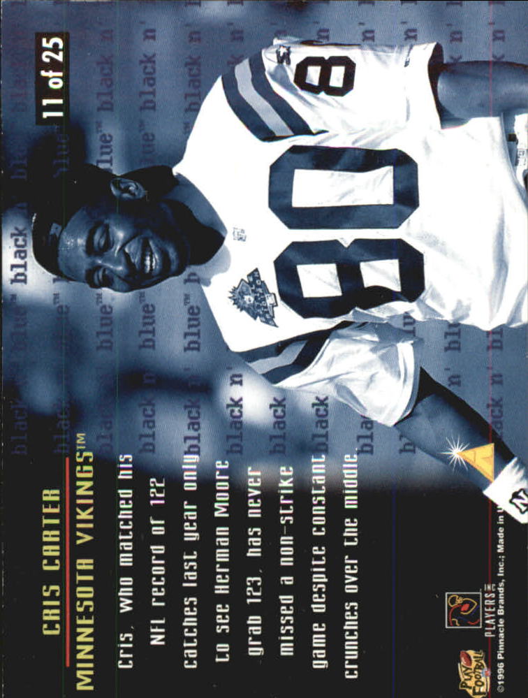 Tarjetas insertables Pinnacle Football 1996 "Black 'N Blue and On The Line" - Imagen 3 de 9
