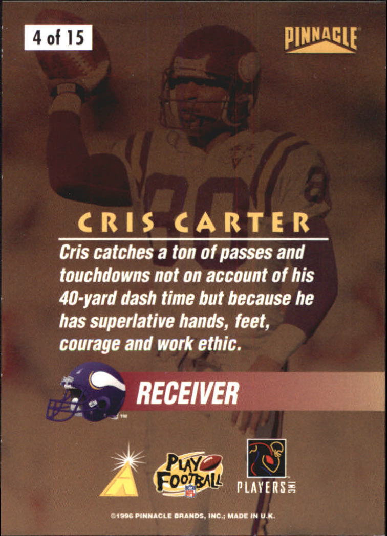 Tarjetas insertables Pinnacle Football 1996 "Black 'N Blue and On The Line" - Imagen 5 de 9