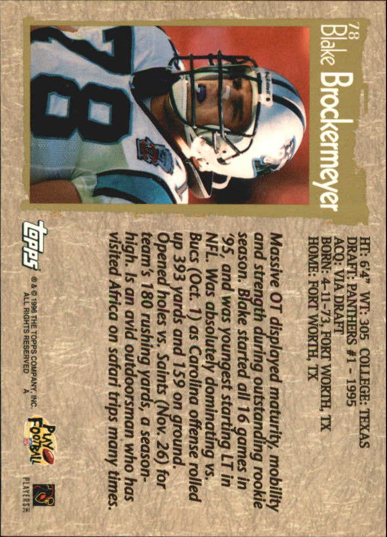 B0473- 1996 Topps Football Card #s 1-250 +Rookies -You Pick - 15+ FREE SHIP