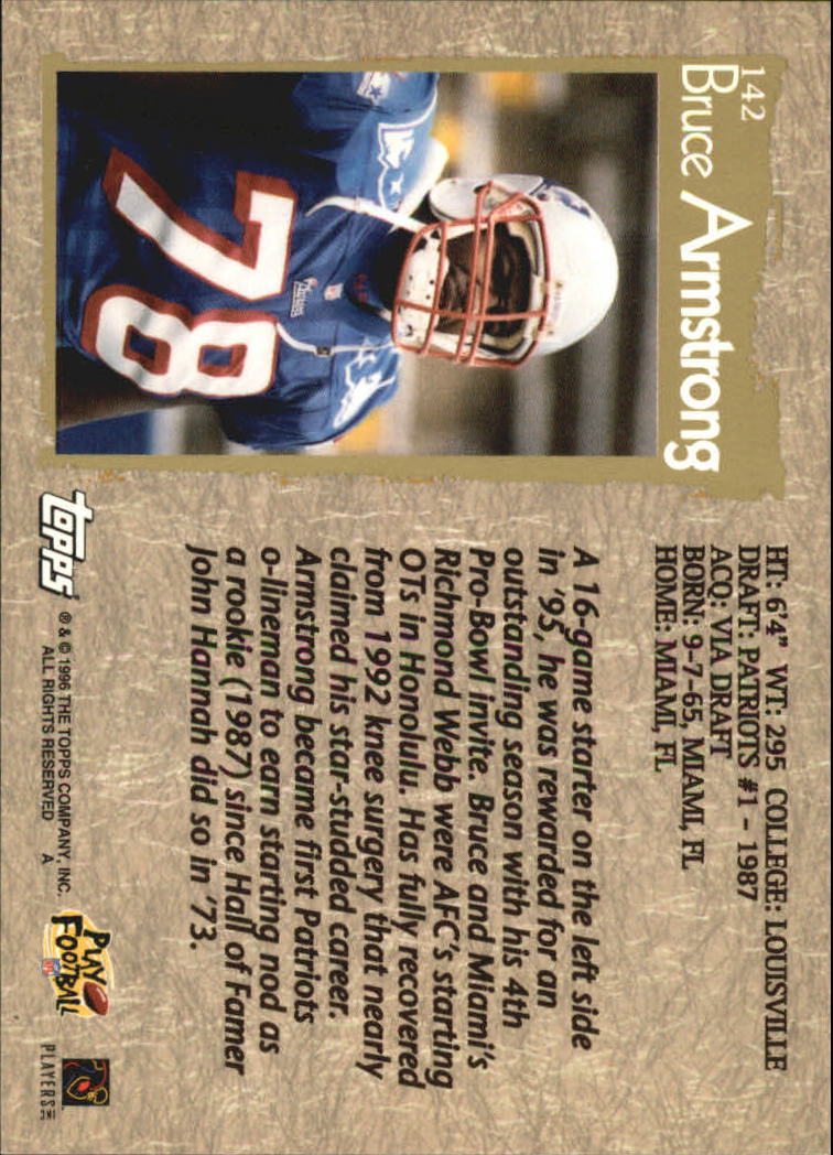 B0473- 1996 Topps Football Card #s 1-250 +Rookies -You Pick - 15+ FREE SHIP