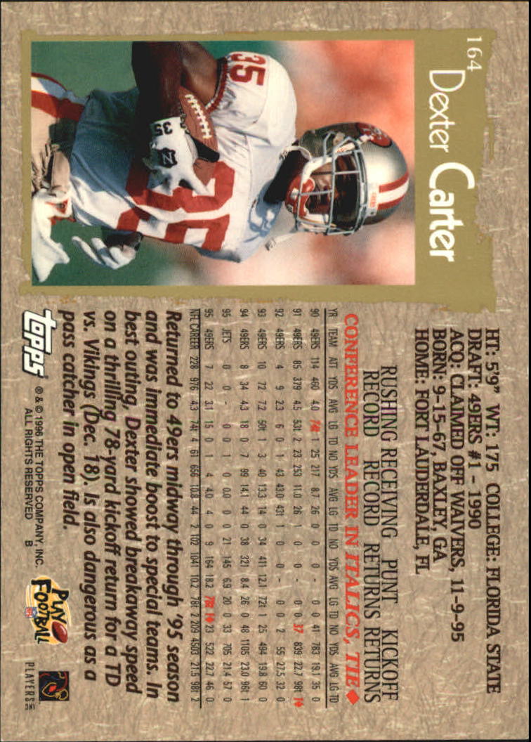 B0473- 1996 Topps Football Card #s 1-250 +Rookies -You Pick - 15+ FREE SHIP