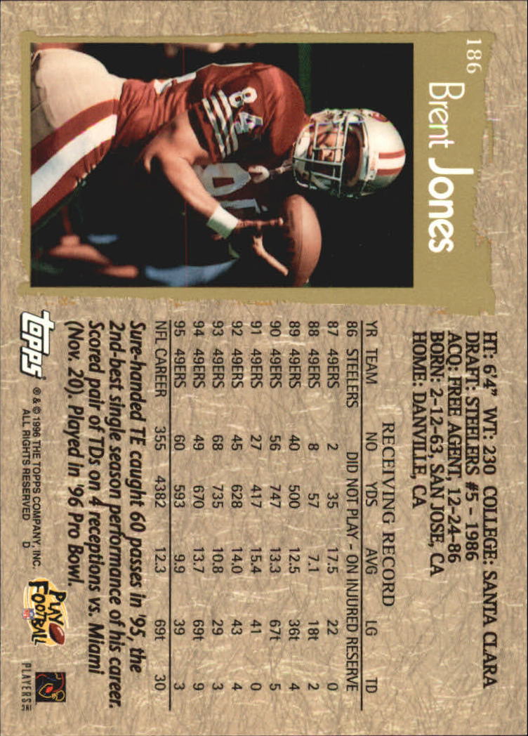 1996 Topps Football "Main Set" Cards #1 to #220 Rookies and Veterans - Picture 251 of 287