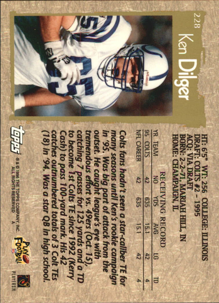 B0473- 1996 Topps Football Card #s 1-250 +Rookies -You Pick - 15+ FREE SHIP