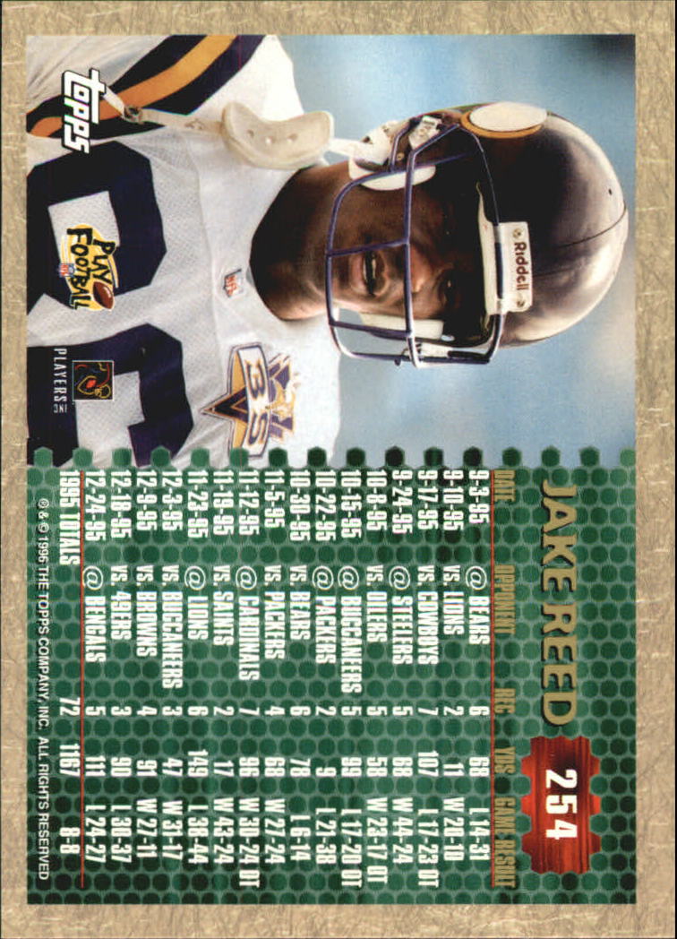 1996 Topps Football "Main Set" Cards #221 to #440 Rookies and Veterans - Picture 49 of 299